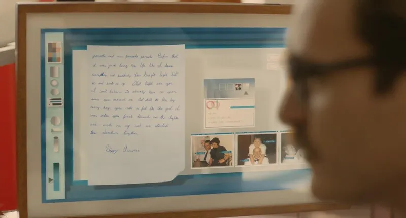 The scene in Her where Theodore is writing a letter