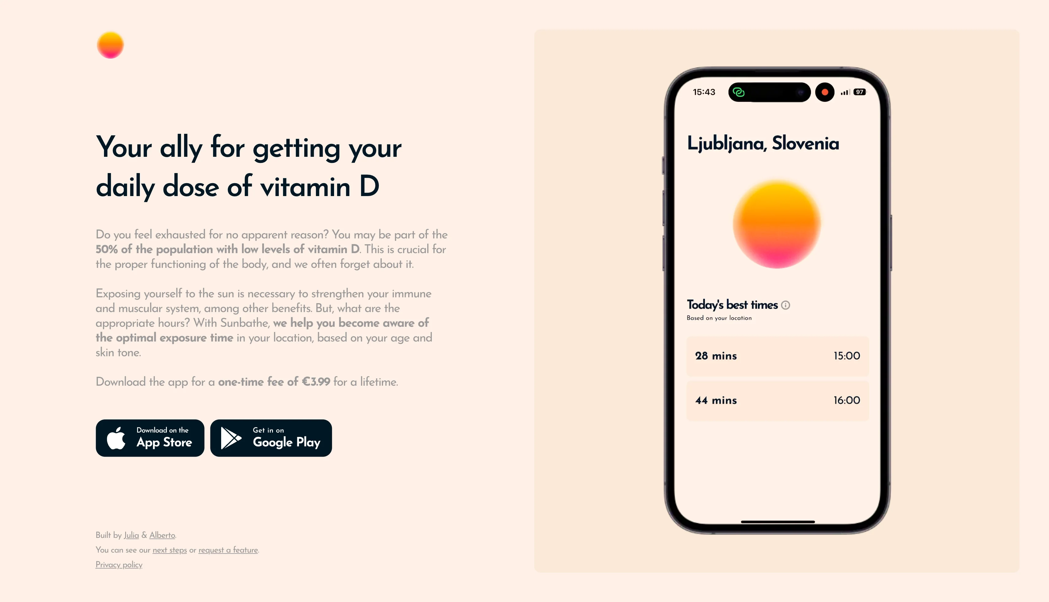 Sunbathe app