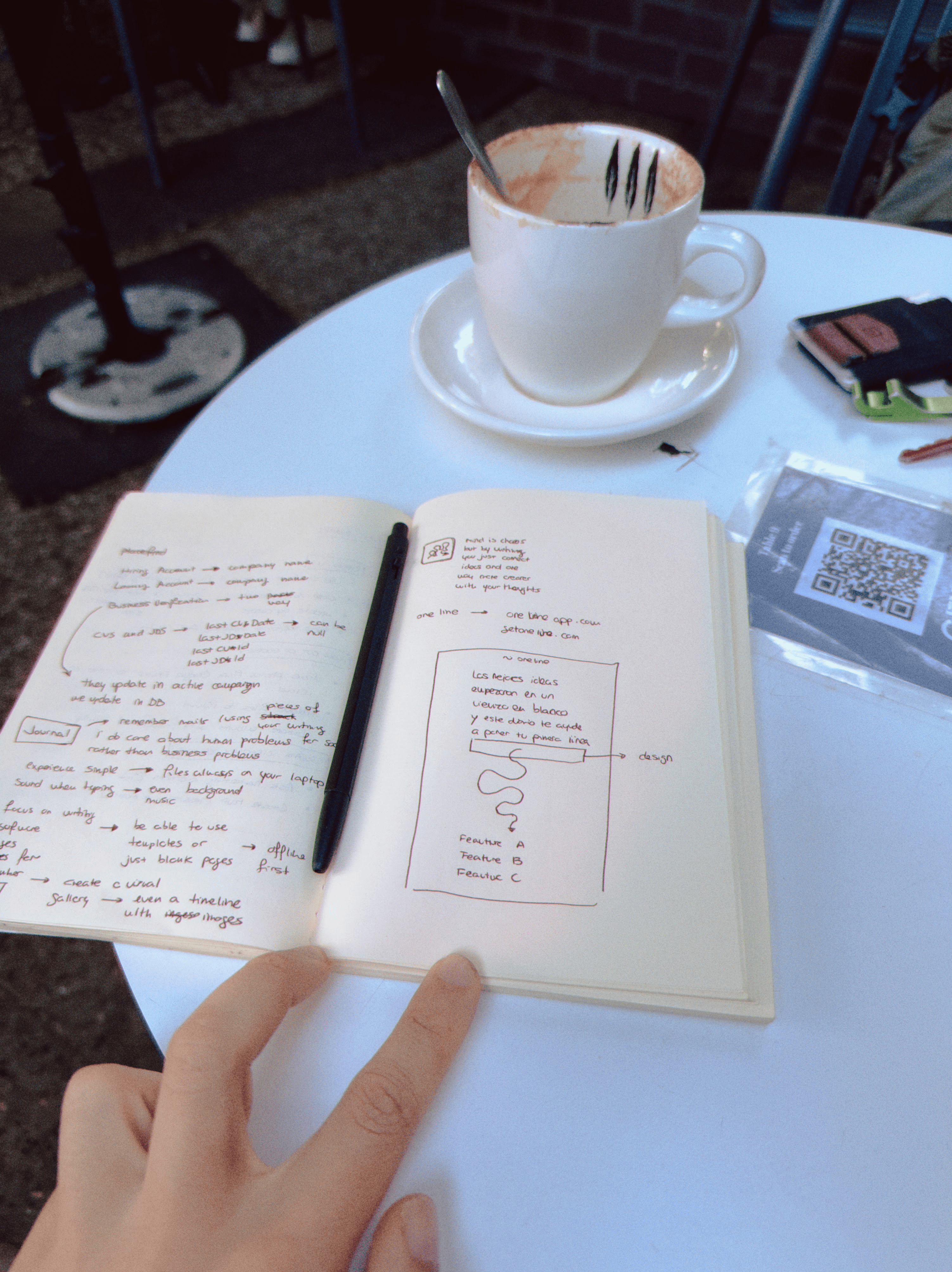 Writing down my ideas in a random coffee shop in Brisbane this year